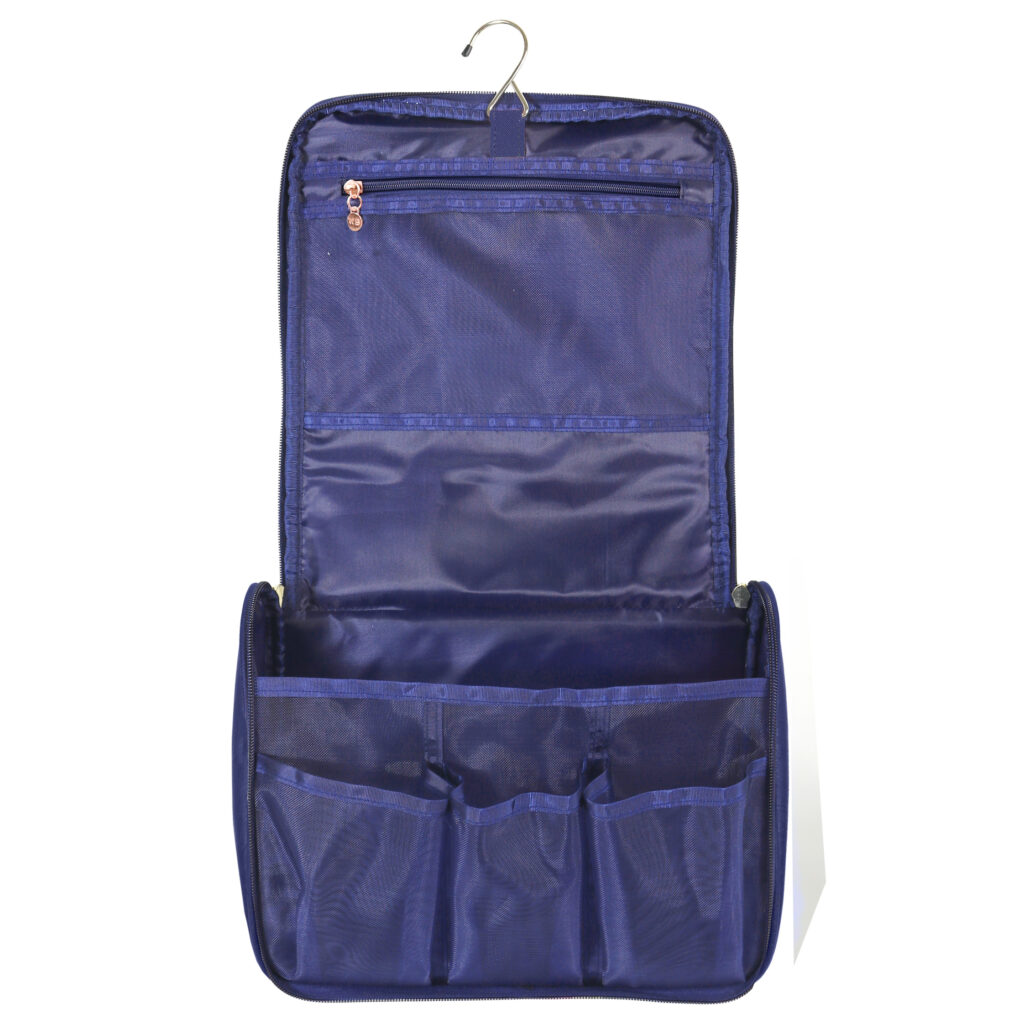 Premium navy travel bag with hook | Wicked Sista | Cosmetic Bags ...